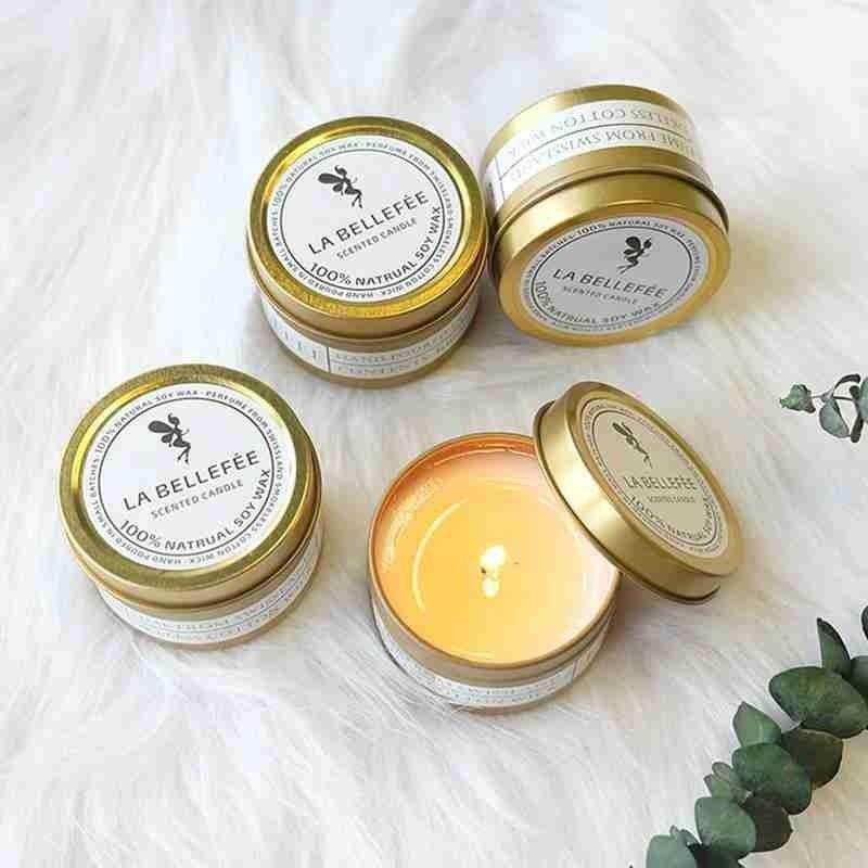 Natural Soy Wax Scented Tin Candle Aromatherapy Candles Scented Candles Gift Set for Women Soy Candle Portable Travel Tin Candles For Stress Relief Wedding Gift Festival Party Home Decoration Scented Soy Candles Stevvex