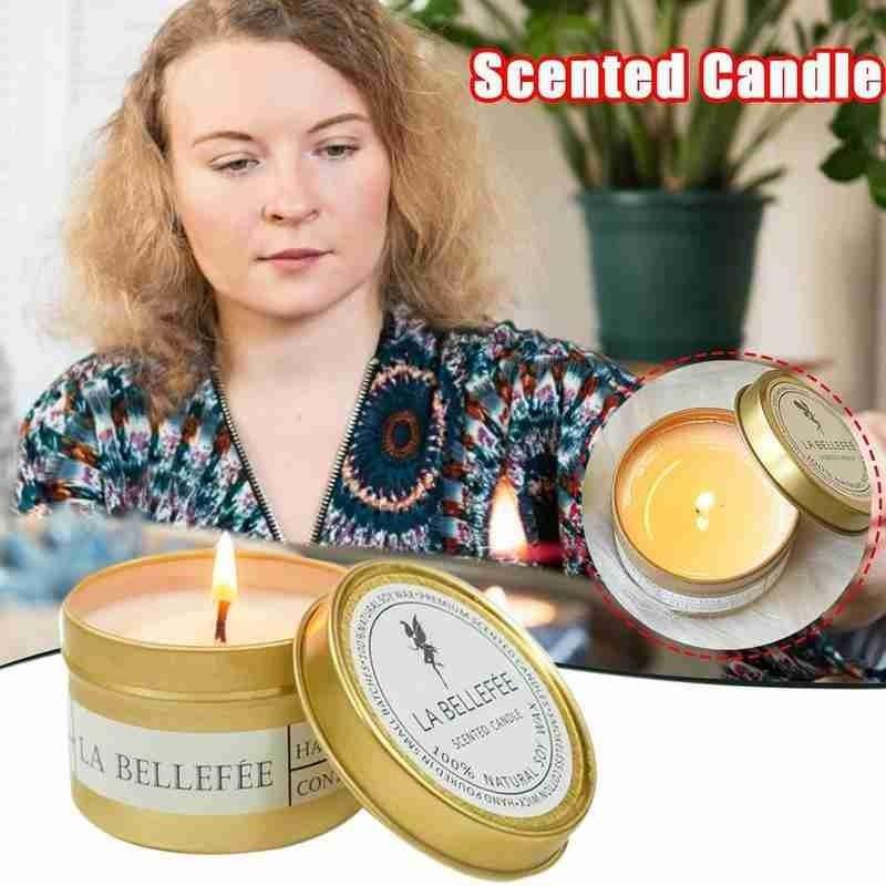 Natural Soy Wax Scented Tin Candle Aromatherapy Candles Scented Candles Gift Set for Women Soy Candle Portable Travel Tin Candles For Stress Relief Wedding Gift Festival Party Home Decoration Scented Soy Candles Stevvex