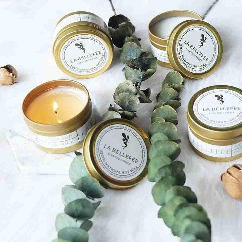 Natural Soy Wax Scented Tin Candle Aromatherapy Candles Scented Candles Gift Set for Women Soy Candle Portable Travel Tin Candles For Stress Relief Wedding Gift Festival Party Home Decoration Scented Soy Candles Stevvex