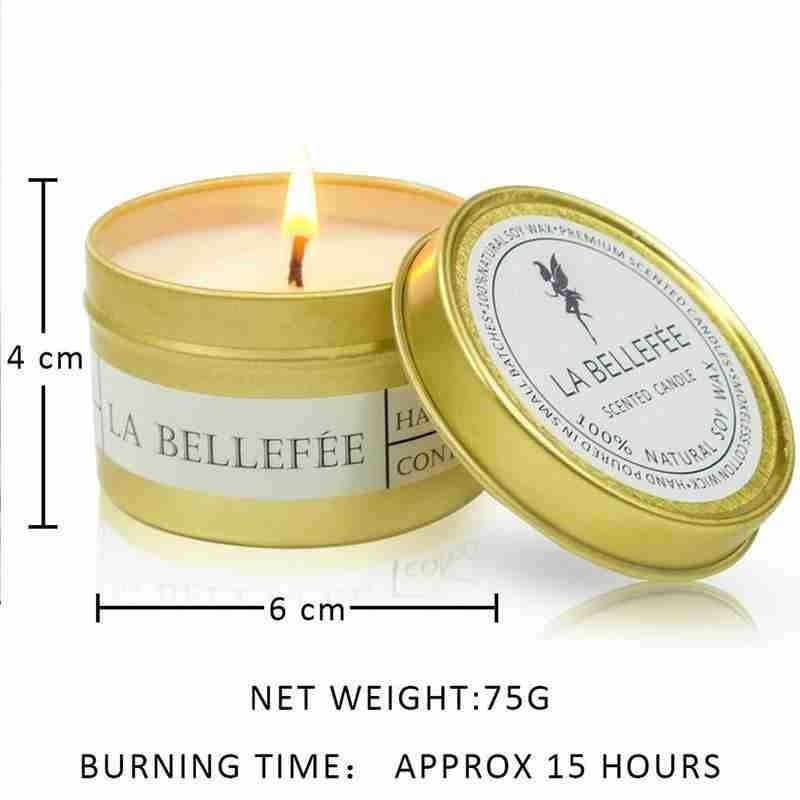 Natural Soy Wax Scented Tin Candle Aromatherapy Candles Scented Candles Gift Set for Women Soy Candle Portable Travel Tin Candles For Stress Relief Wedding Gift Festival Party Home Decoration Scented Soy Candles Stevvex
