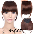 Natural Straight Synthetic Blunt Bangs High Temperature Fiber Brown Women Clip-In Flat Neat Bangs With Temples For Women One Piece Hairpiece Stevvex