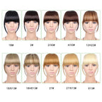 Natural Straight Synthetic Blunt Bangs High Temperature Fiber Brown Women Clip-In Flat Neat Bangs With Temples For Women One Piece Hairpiece Stevvex