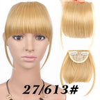 Natural Straight Synthetic Blunt Bangs High Temperature Fiber Brown Women Clip-In Flat Neat Bangs With Temples For Women One Piece Hairpiece Stevvex
