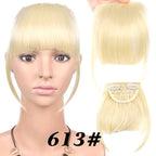 Natural Straight Synthetic Blunt Bangs High Temperature Fiber Brown Women Clip-In Flat Neat Bangs With Temples For Women One Piece Hairpiece Stevvex