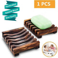 Natural Wooden Soap Dish Wood Soap Tray Holder Storage Soap Rack Plate Box Container For Bath Shower Plate Bathroom Wooden Soap Dish Soap Saver Holder Soap Tray for Bathroom Shower Rectangular Sink Drainer Hand Craft for Soap Sponges And More Stevvex