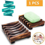 Natural Wooden Soap Dish Wood Soap Tray Holder Storage Soap Rack Plate Box Container For Bath Shower Plate Bathroom Wooden Soap Dish Soap Saver Holder Soap Tray for Bathroom Shower Rectangular Sink Drainer Hand Craft for Soap Sponges And More Stevvex