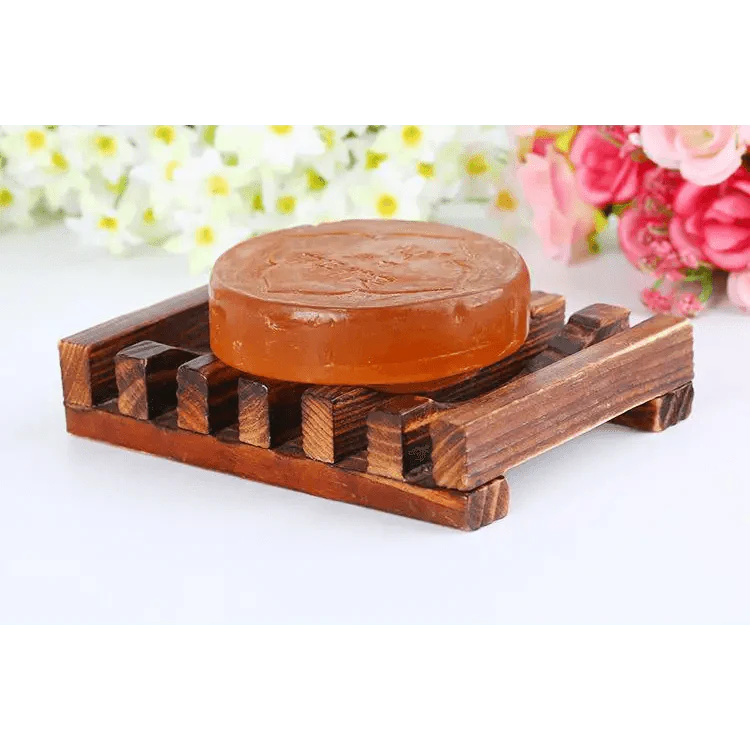Natural Wooden Soap Dish Wood Soap Tray Holder Storage Soap Rack Plate Box Container For Bath Shower Plate Bathroom Wooden Soap Dish Soap Saver Holder Soap Tray for Bathroom Shower Rectangular Sink Drainer Hand Craft for Soap Sponges And More Stevvex