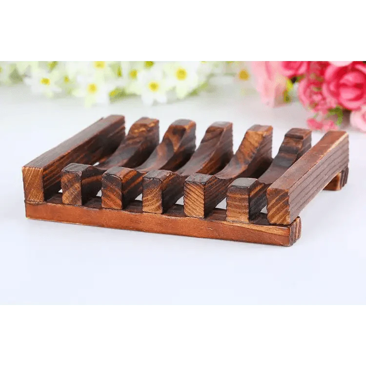 Natural Wooden Soap Dish Wood Soap Tray Holder Storage Soap Rack Plate Box Container For Bath Shower Plate Bathroom Wooden Soap Dish Soap Saver Holder Soap Tray for Bathroom Shower Rectangular Sink Drainer Hand Craft for Soap Sponges And More Stevvex