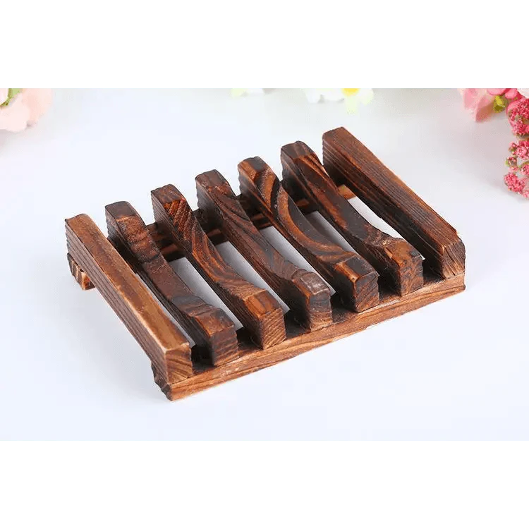 Natural Wooden Soap Dish Wood Soap Tray Holder Storage Soap Rack Plate Box Container For Bath Shower Plate Bathroom Wooden Soap Dish Soap Saver Holder Soap Tray for Bathroom Shower Rectangular Sink Drainer Hand Craft for Soap Sponges And More Stevvex