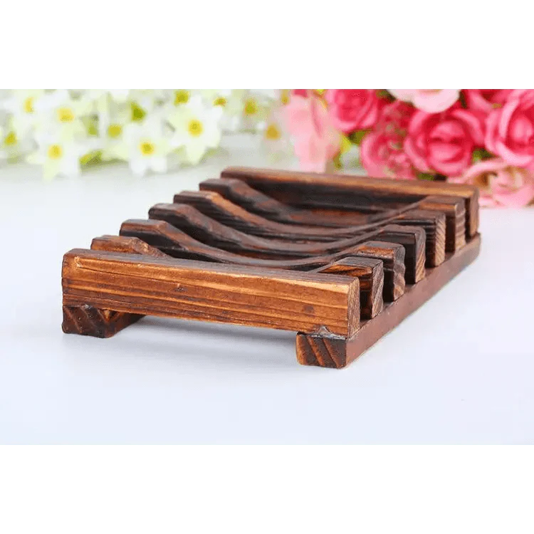 Natural Wooden Soap Dish Wood Soap Tray Holder Storage Soap Rack Plate Box Container For Bath Shower Plate Bathroom Wooden Soap Dish Soap Saver Holder Soap Tray for Bathroom Shower Rectangular Sink Drainer Hand Craft for Soap Sponges And More Stevvex