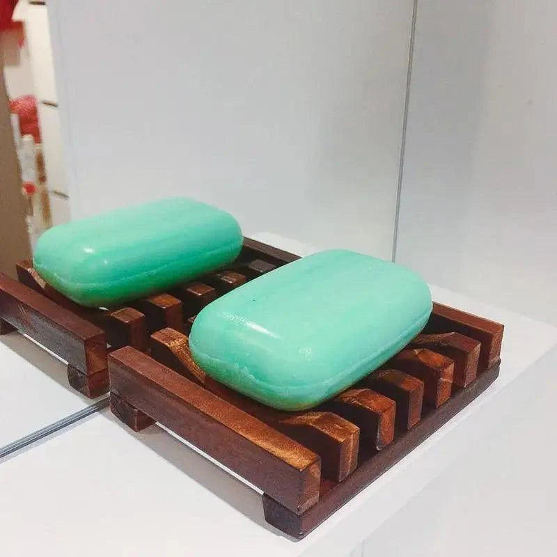 Natural Wooden Soap Dish Wood Soap Tray Holder Storage Soap Rack Plate Box Container For Bath Shower Plate Bathroom Wooden Soap Dish Soap Saver Holder Soap Tray for Bathroom Shower Rectangular Sink Drainer Hand Craft for Soap Sponges And More Stevvex