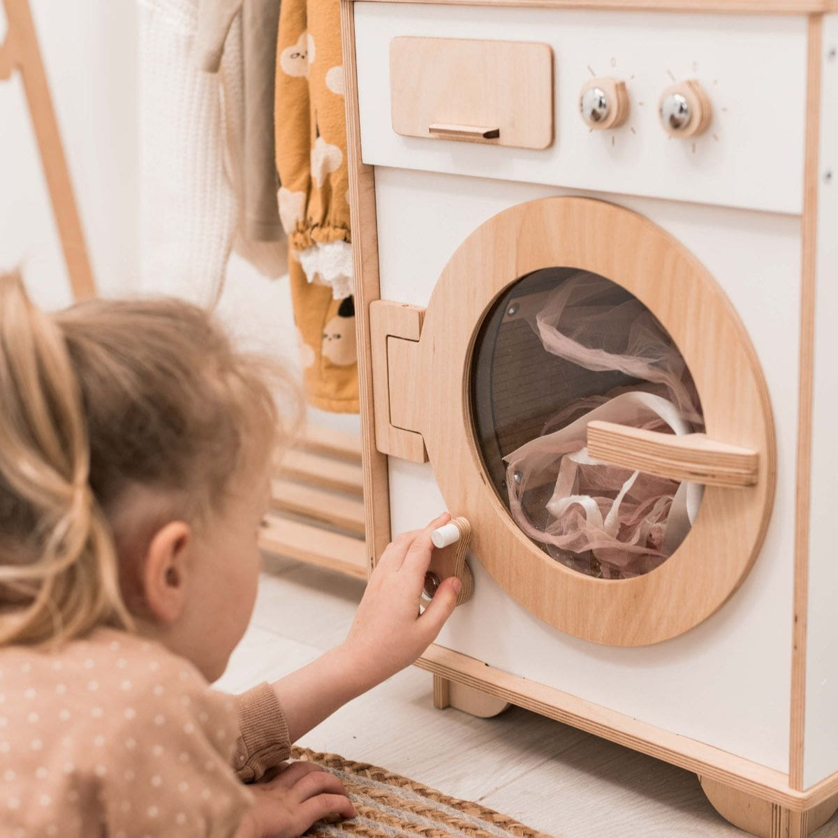 Natural Wooden Toy Washing Machine - SJB-DIAMOND ELITES