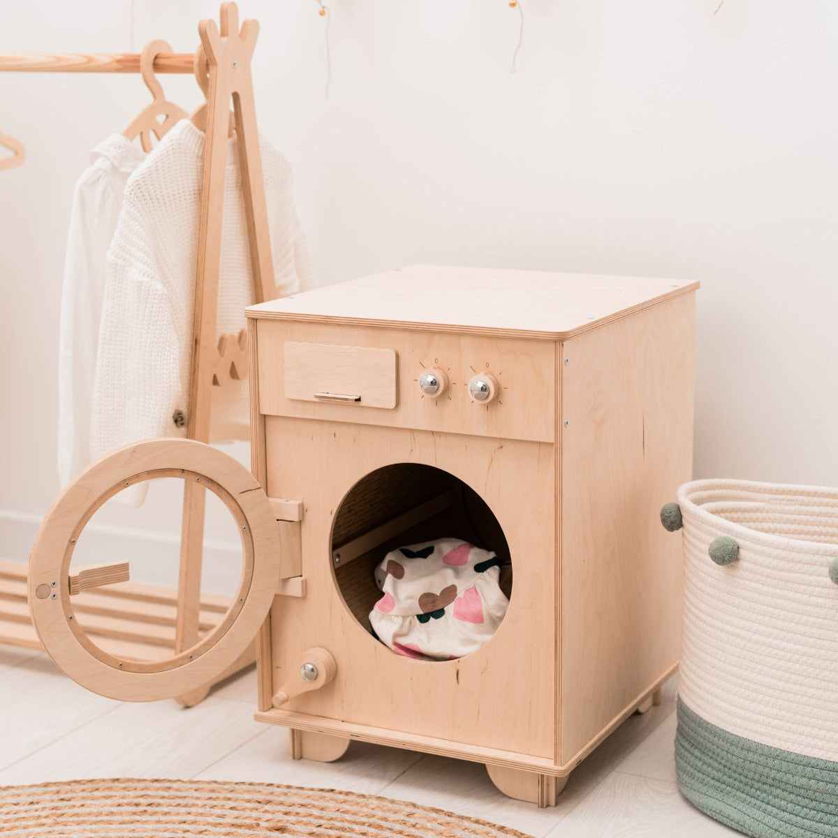Natural Wooden Toy Washing Machine - SJB-DIAMOND ELITES