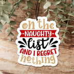 Naughty List Hanging Air Freshener Holiday Scent Car Home Closet Ornament Winter Pine Spice BandsCo Straps
