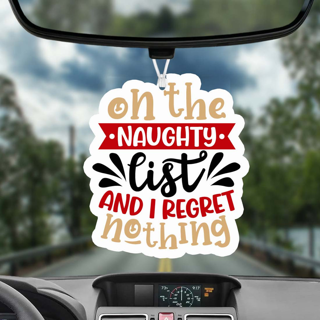 Naughty List Hanging Air Freshener Holiday Scent Car Home Closet Ornament Winter Pine Spice BandsCo Straps