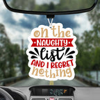 Naughty List Hanging Air Freshener Holiday Scent Car Home Closet Ornament Winter Pine Spice BandsCo Straps