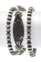 Navajo Turquoise Stone Stretch Beaded Bracelet Stack