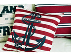 Navigation Navy Blue Nautical Shell Starfish Linen Pillow Cover Blue Anchor Navigation Anchor Sailboat Pillowcase Marine Cushion Cover Sofa Home Decorative Cushion Cover For Home