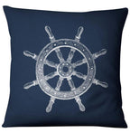 Navigation Navy Blue Nautical Shell Starfish Linen Pillow Cover Blue Anchor Navigation Anchor Sailboat Pillowcase Marine Cushion Cover Sofa Home Decorative Cushion Cover For Home