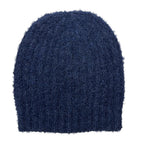 Navy Alpaca Beanie Loop Knit Slouchy Ribbed Stripe Soft Warm Winter Hat For Women And Men BandsCo Straps