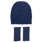 Navy Alpaca Beanie Loop Knit Slouchy Ribbed Stripe Soft Warm Winter Hat For Women And Men BandsCo Straps