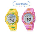 Navy Blue Camouflage Kids Watches LED Colorful Flash Digital Waterproof Date Week Creative Children Watch Sport Multi Function 30M Waterproof LED Alarm Stopwatch Digital Child Wristwatch For Boy Girl