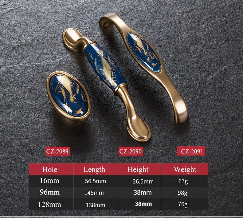 Navy Blue Ceramic Door Handles European Antique Furniture Handles Drawer Pulls Kitchen Cabinet Knobs And Handles Entry Door Handle With Door Lever For Right And Left Sided Doors Stevvex