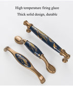 Navy Blue Ceramic Door Handles European Antique Furniture Handles Drawer Pulls Kitchen Cabinet Knobs And Handles Entry Door Handle With Door Lever For Right And Left Sided Doors Stevvex