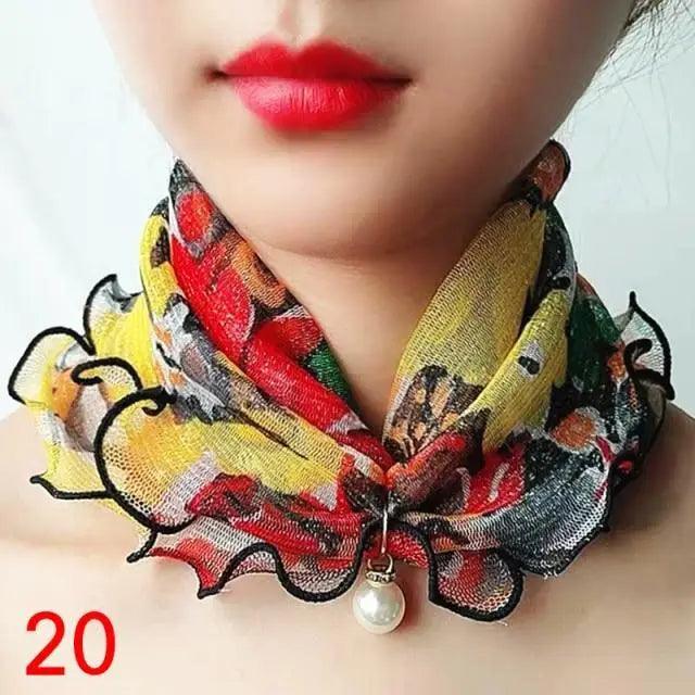 Neck Collars Fashion Scarves for Women And Girls Print Satin Silk Scarf Female Bandana Head Bib Scarfs For Ladies Stevvex