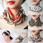 Neck Collars Fashion Scarves for Women And Girls Print Satin Silk Scarf Female Bandana Head Bib Scarfs For Ladies Stevvex