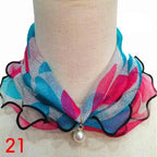 Neck Collars Fashion Scarves for Women And Girls Print Satin Silk Scarf Female Bandana Head Bib Scarfs For Ladies Stevvex
