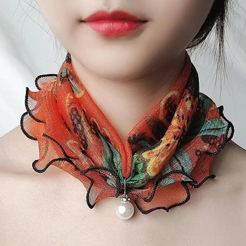 Neck Collars Fashion Scarves for Women And Girls Print Satin Silk Scarf Female Bandana Head Bib Scarfs For Ladies Stevvex