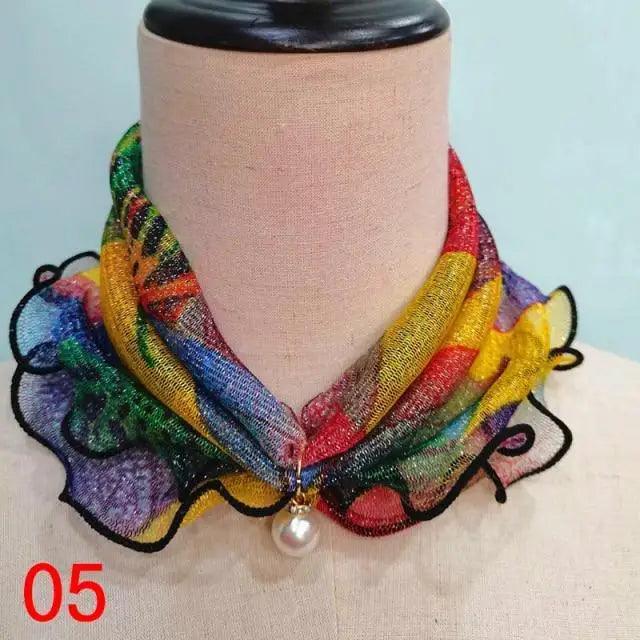 Neck Collars Fashion Scarves for Women And Girls Print Satin Silk Scarf Female Bandana Head Bib Scarfs For Ladies Stevvex