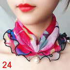 Neck Collars Fashion Scarves for Women And Girls Print Satin Silk Scarf Female Bandana Head Bib Scarfs For Ladies Stevvex