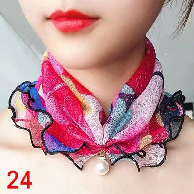 Neck Collars Fashion Scarves for Women And Girls Print Satin Silk Scarf Female Bandana Head Bib Scarfs For Ladies Stevvex