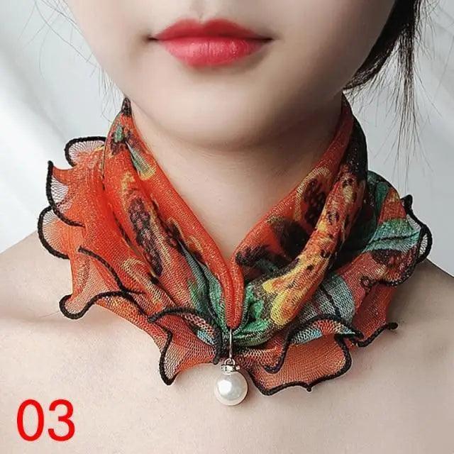 Neck Collars Fashion Scarves for Women And Girls Print Satin Silk Scarf Female Bandana Head Bib Scarfs For Ladies Stevvex