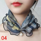 Neck Collars Fashion Scarves for Women And Girls Print Satin Silk Scarf Female Bandana Head Bib Scarfs For Ladies Stevvex