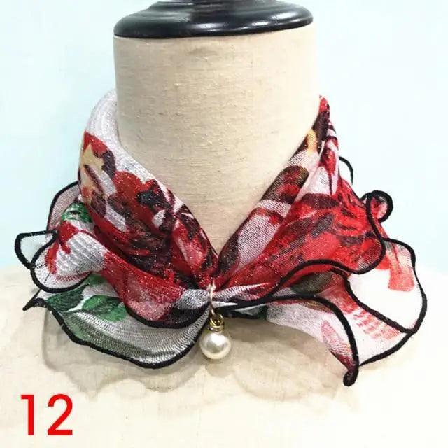 Neck Collars Fashion Scarves for Women And Girls Print Satin Silk Scarf Female Bandana Head Bib Scarfs For Ladies Stevvex