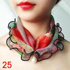 Neck Collars Fashion Scarves for Women And Girls Print Satin Silk Scarf Female Bandana Head Bib Scarfs For Ladies Stevvex