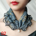 Neck Collars Fashion Scarves for Women And Girls Print Satin Silk Scarf Female Bandana Head Bib Scarfs For Ladies Stevvex