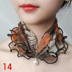Neck Collars Fashion Scarves for Women And Girls Print Satin Silk Scarf Female Bandana Head Bib Scarfs For Ladies Stevvex