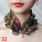 Neck Collars Fashion Scarves for Women And Girls Print Satin Silk Scarf Female Bandana Head Bib Scarfs For Ladies Stevvex