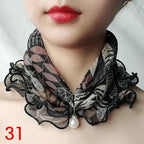 Neck Collars Fashion Scarves for Women And Girls Print Satin Silk Scarf Female Bandana Head Bib Scarfs For Ladies Stevvex