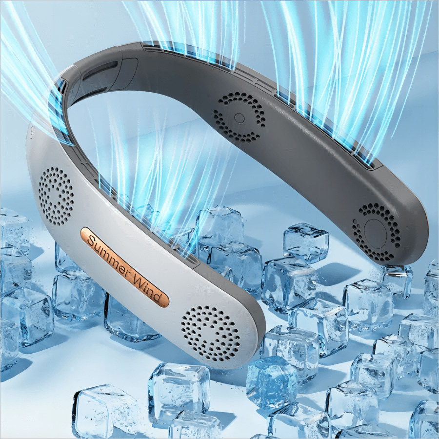 Neck Fan 4 Turbo 2400mAh Portable Ventilator Bladeless Cooling Mute Fan USB Rechargeable Wearable Neckband Fan for Outdoor USB Rechargeable Leafless Hanging Fans Air Cooler Cooling Wearable Neckband Fans Stevvex