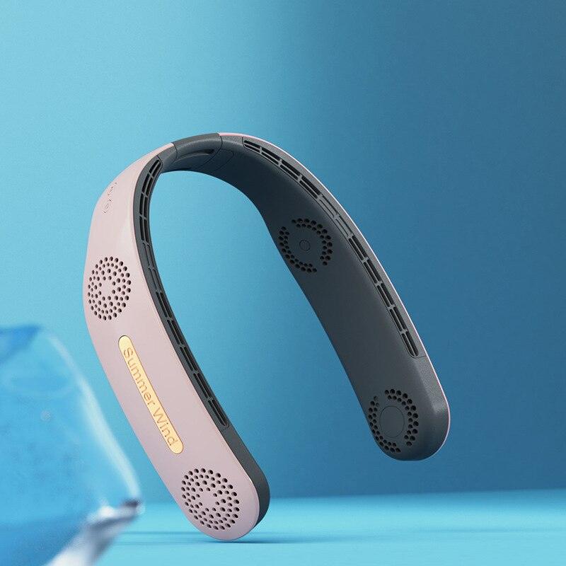 Neck Fan 4 Turbo 2400mAh Portable Ventilator Bladeless Cooling Mute Fan USB Rechargeable Wearable Neckband Fan for Outdoor USB Rechargeable Leafless Hanging Fans Air Cooler Cooling Wearable Neckband Fans Stevvex