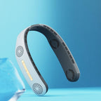 Neck Fan 4 Turbo 2400mAh Portable Ventilator Bladeless Cooling Mute Fan USB Rechargeable Wearable Neckband Fan for Outdoor USB Rechargeable Leafless Hanging Fans Air Cooler Cooling Wearable Neckband Fans Stevvex