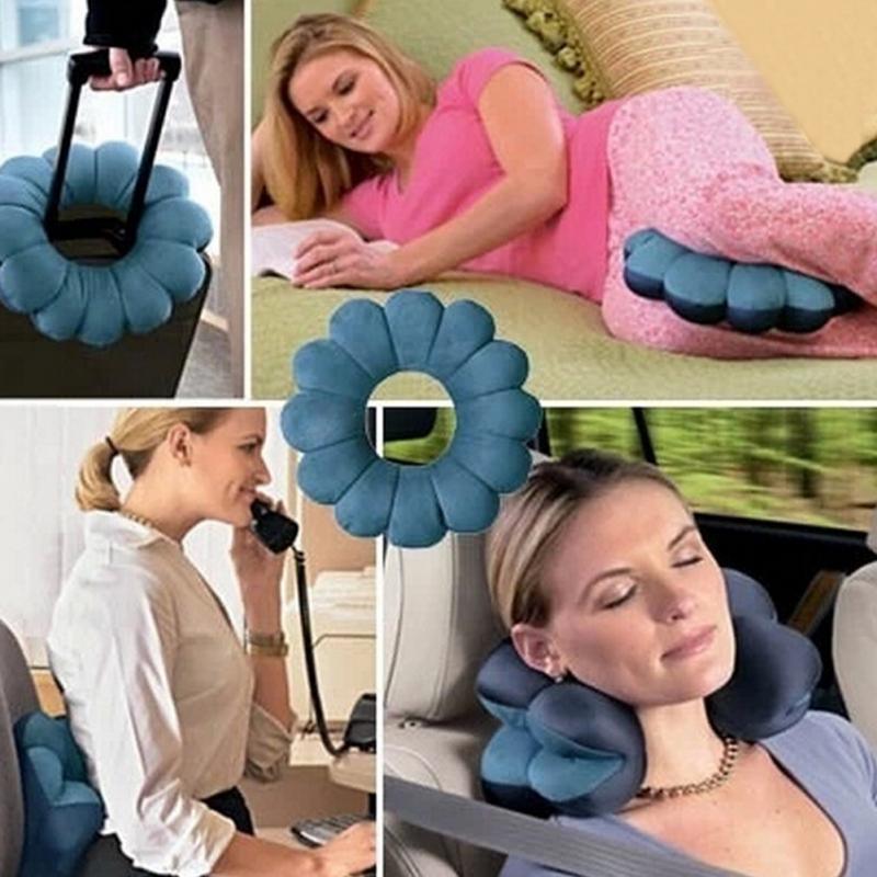 Neck Pillow Microbead Portable Pillow Travel Pillow Memory Foam Neck Pillow Support Comfortable & Breathable Cover Machine Washable Airplane Pillow Use at Home or On The Go To Support Feather Soft Microfiber Neck Pillow Your Neck Work Travel pillow Stevvex