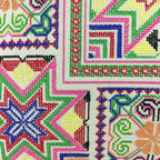 Needlepoint Tassel Pillow Cover Embroidered Cotton Boho Hmong Tribal Cushion BandsCo Straps