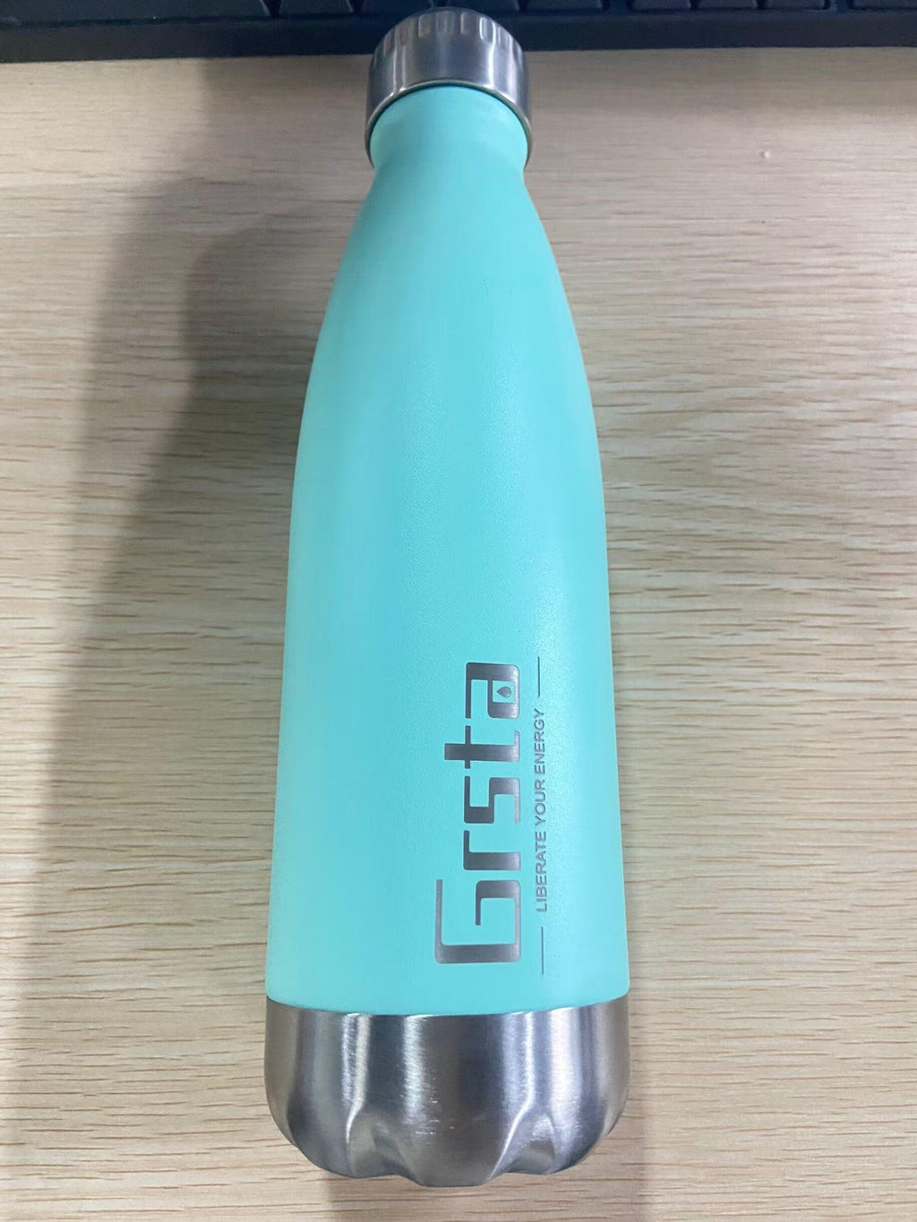 Neon Blue Water Bottle for Men Women & Kids Double Wall Stainless Steel Water Bottle Thermos Insulated Vacuum Flask Gym Sport Shaker Bottle Portable Thermoses Stylish Stainless Steel Bottle Keeps Water & Beverages All Day Hot Or Cold Stevvex