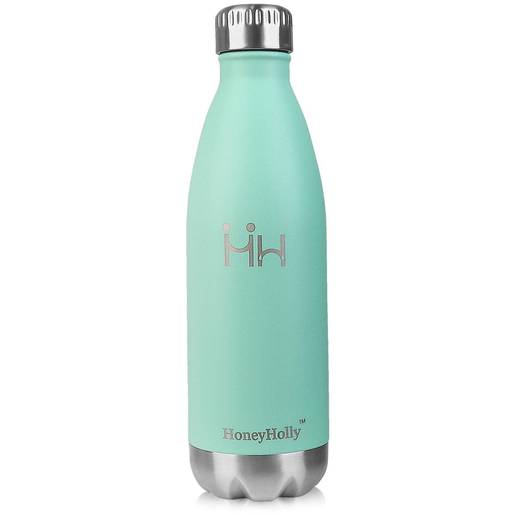 Neon Blue Water Bottle for Men Women & Kids Double Wall Stainless Steel Water Bottle Thermos Insulated Vacuum Flask Gym Sport Shaker Bottle Portable Thermoses Stylish Stainless Steel Bottle Keeps Water & Beverages All Day Hot Or Cold Stevvex